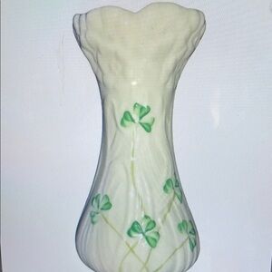 Elegant Green and Cream Vase